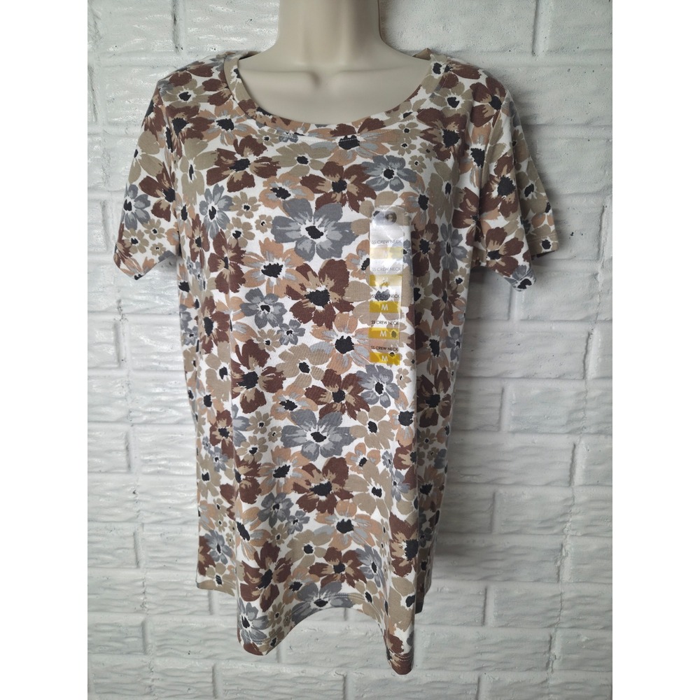 Emily Daniels Women's size Medium knit top Floral Pullover shirt NWT